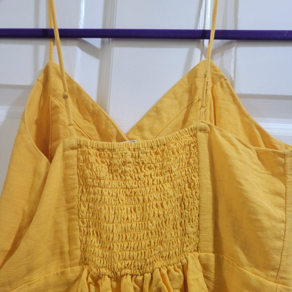 American Eagle Yellow Mini Dress With Button Details Size S Petite - Picture 3 of 3